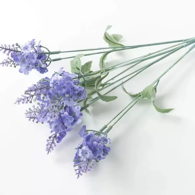 10 têtes de fleurs artificielles de lavande, bouquets de mariée de lavande de Provence, plantes arti