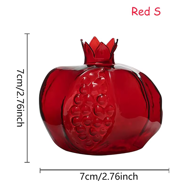 Vase en verre de grenade pour la décoration de la maison, vase à fleurs, cache-pot de fruits, décora