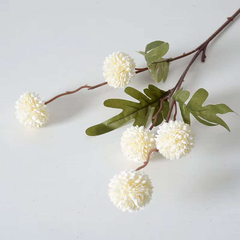 5 têtes de fleurs artificielles pissenlit, boule de fleurs, bricolage, décoration de mariage à domic