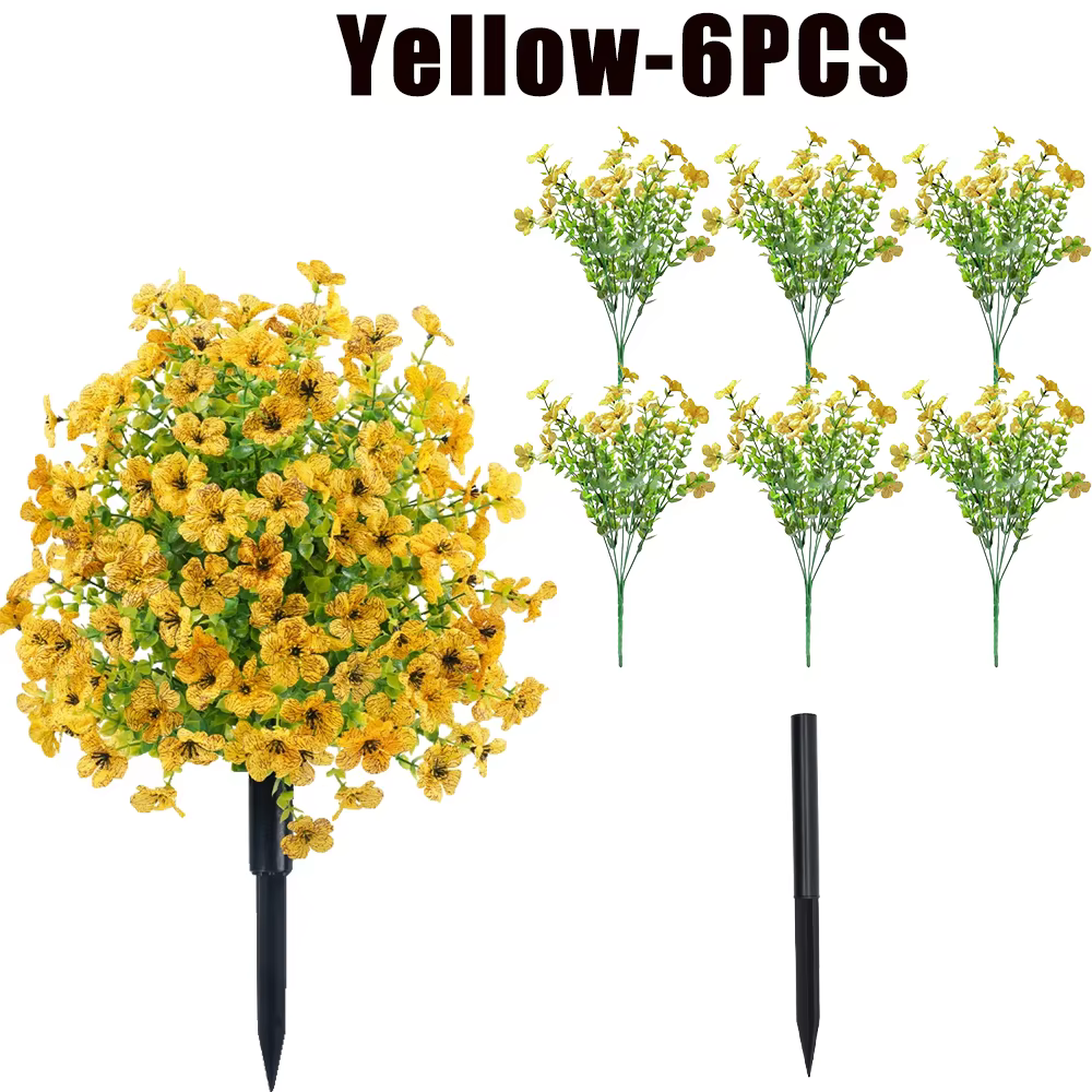Fleurs artificielles résistantes aux UV pour l'extérieur, plantes artificielles pour jardin, mariage