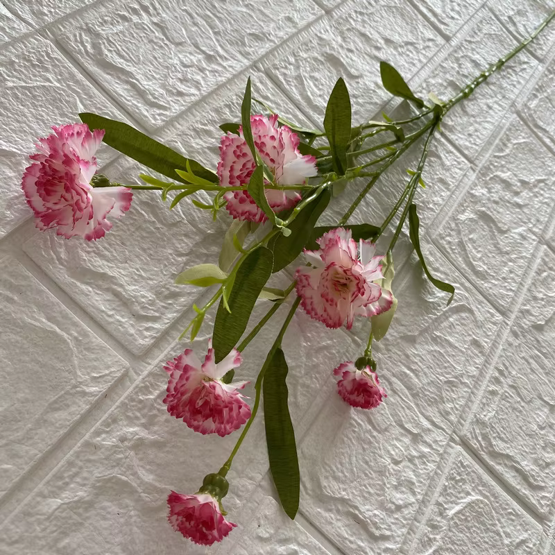 Fausses fleurs artificielles pour décoration de mariage, brindilles d'oeillets roses, fausses fleurs