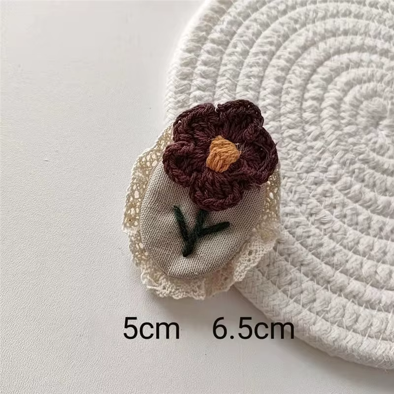 Broche fleur en laine de coton faite à la main, accessoires de corsage mignons, correspondance parfa