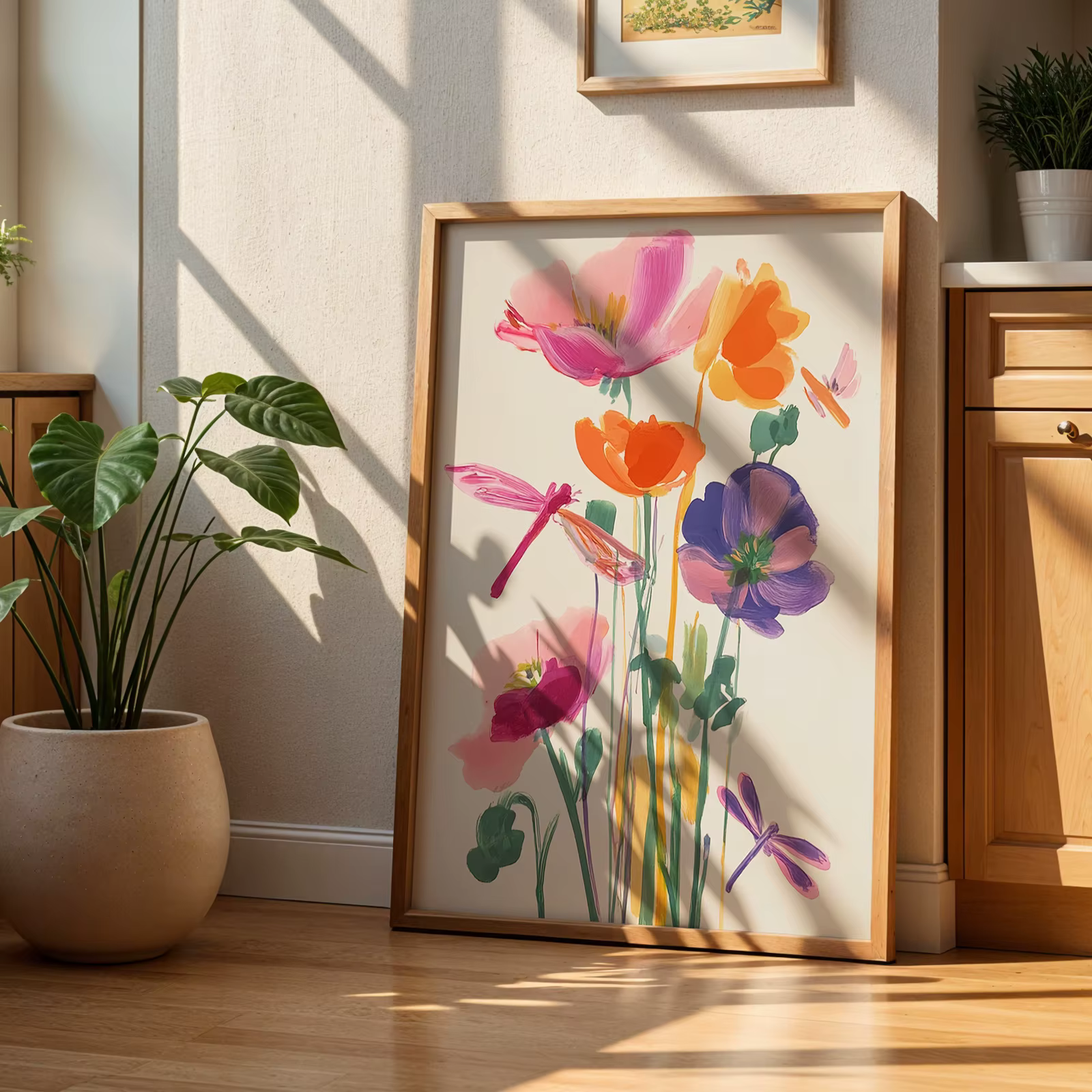 Art mural moderne et minimaliste aux motifs de fleurs sauvages, affiche florale botanique abstraite 