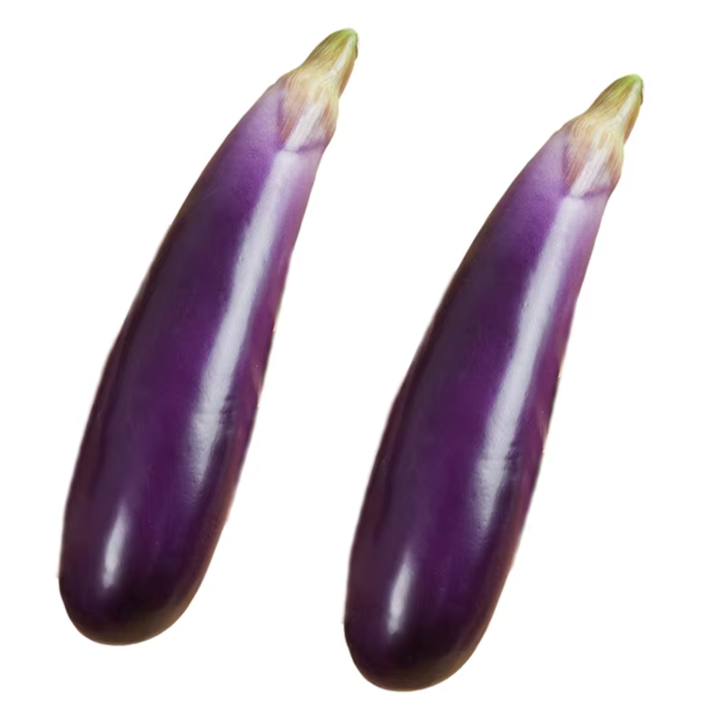 Simulation d'aubergines artificielles en mousse souple, 2 pièces, légumes Simulation