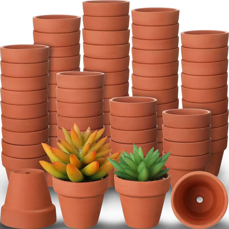 80 pièces petit Mini 1.3 "Pot en terre cuite argile céramique poterie planteur, Cactus fleur pépiniè