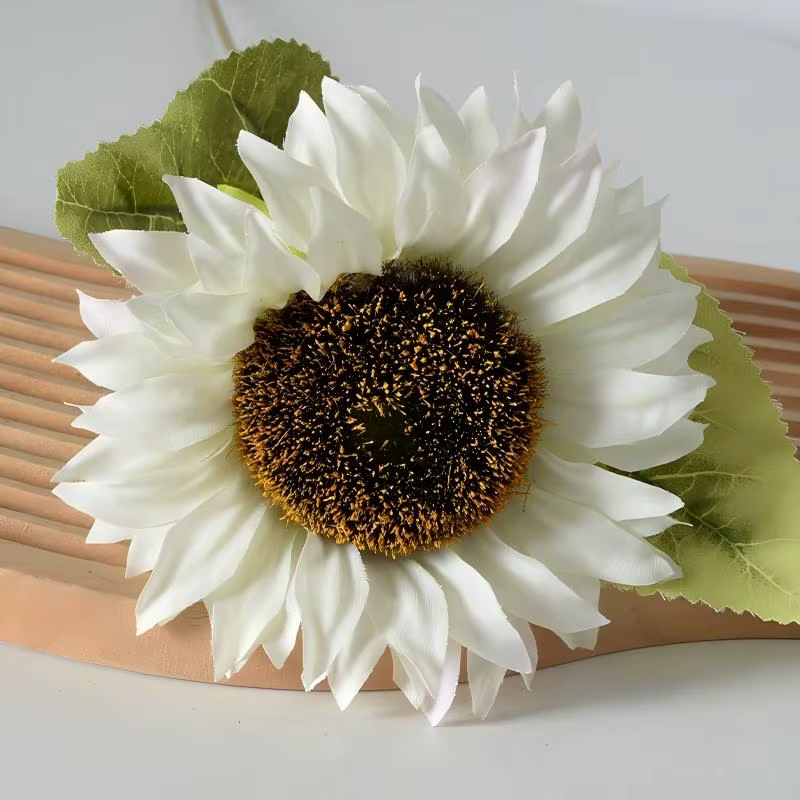 5/10 PIÈCES Tournesol Artificiel 45CM, Bouquet de Fleurs Réalistes pour Jardin Extérieur, Mariage Au