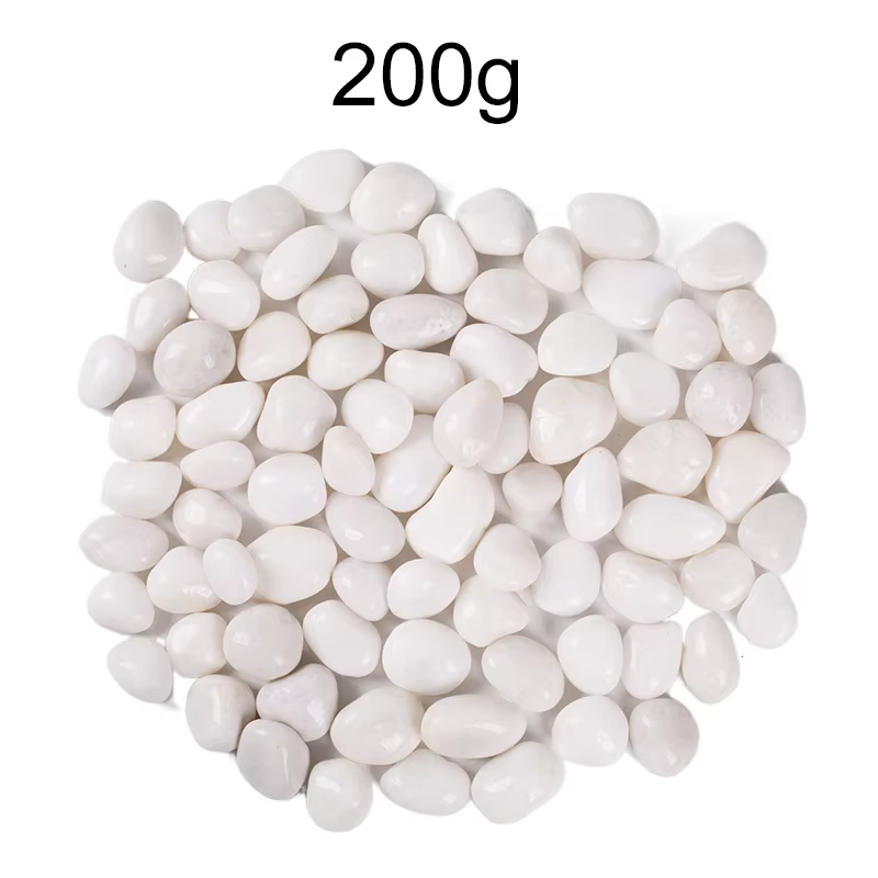 200 ~ 800g galets blancs 2 ~ 3cm conception de paysage et pavage de route pierres de fleurs de pluie