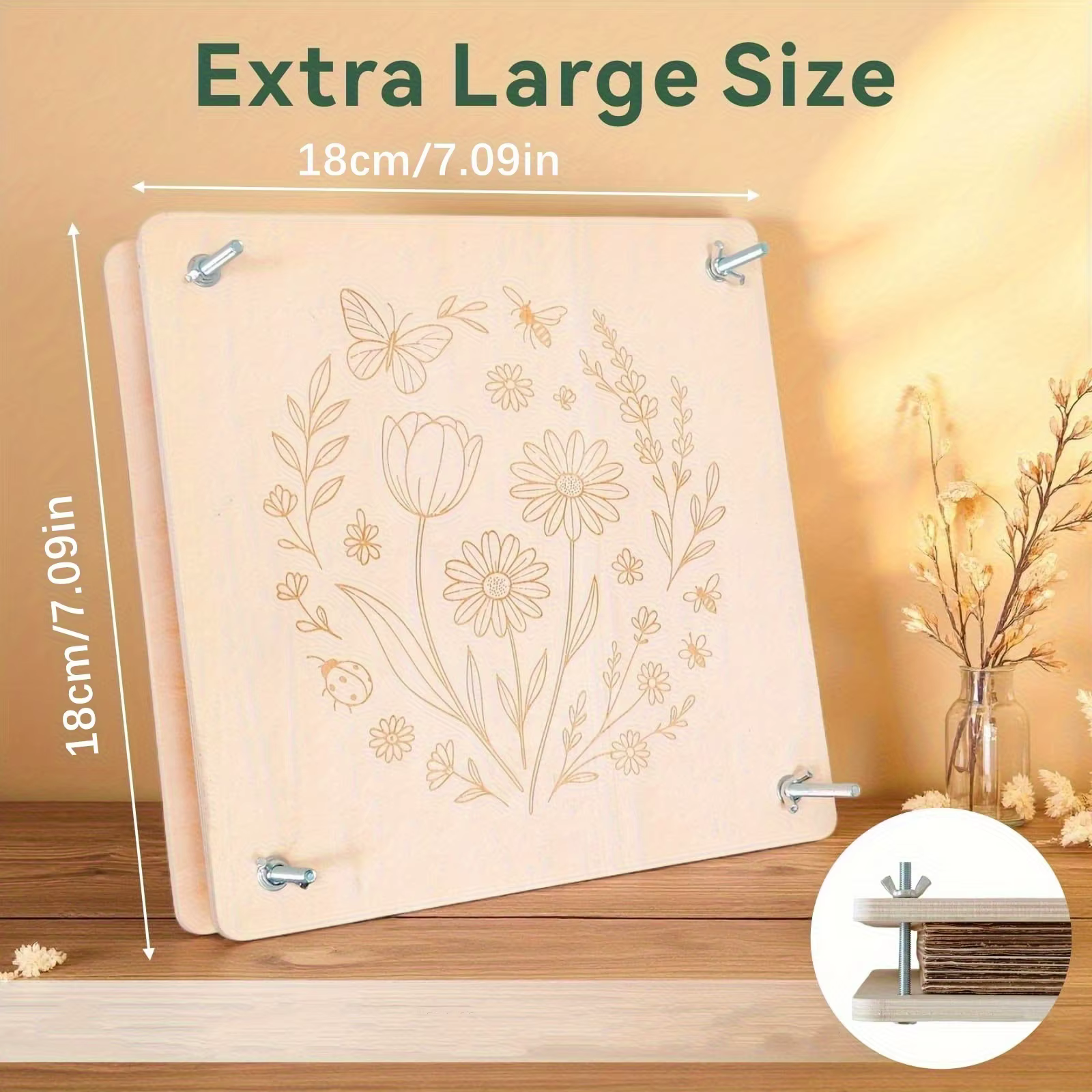 Kit de pressage de fleurs en bois, ensemble de pressage de feuilles et de plantes réutilisable pour 