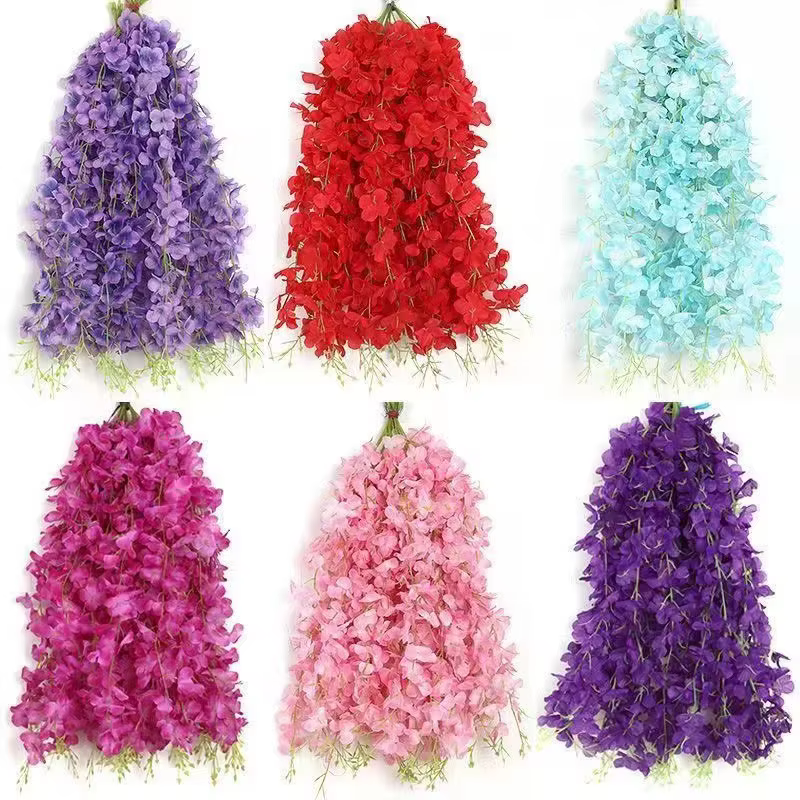 10/20/30 pièces glycine fleur artificielle vigne 60cm suspendus fausses fleurs guirlande pour fête d