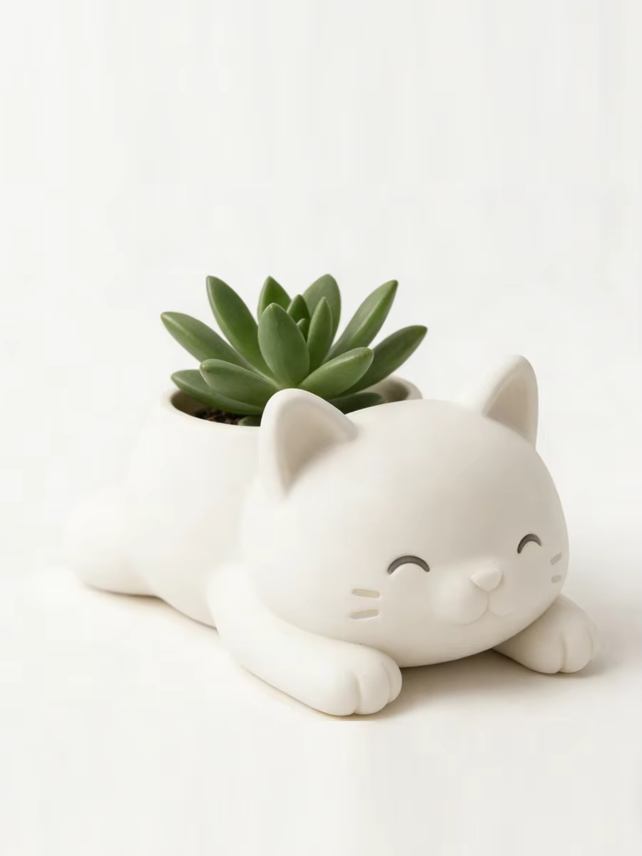Pot de fleurs pour plantes succulentes en forme d'animal mignon, sculpture de jardin, cadeau créatif