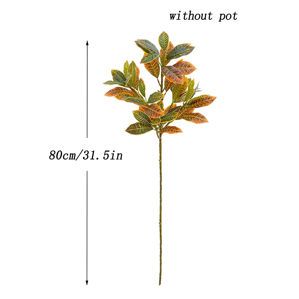 Plante artificielle de Codiaeum de grande taille (80-120 cm), arbre de Ficus artificiel, branche d'a