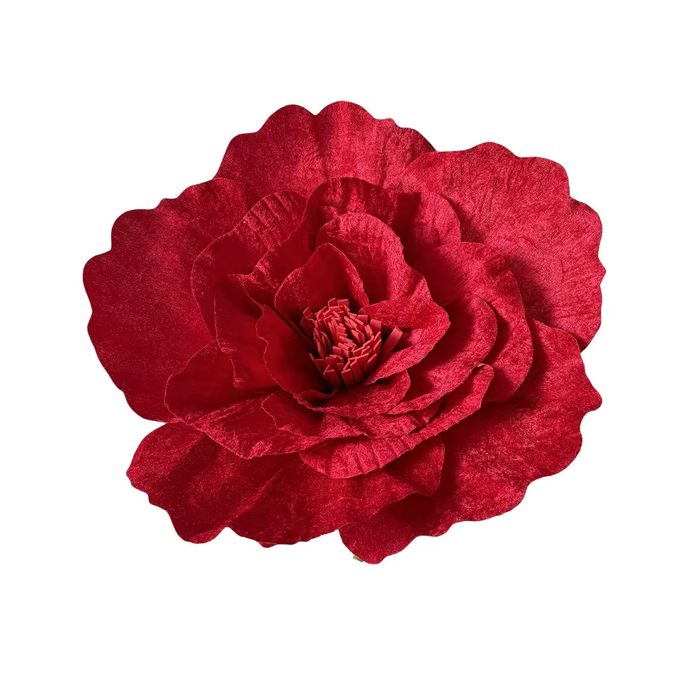 Grandes fleurs artificielles de roses rouges, 30cm/40cm/50cm/60cm, grands accessoires de fleurs pour