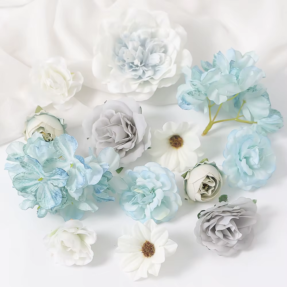 Mini fleurs artificielles en soie, mélange aléatoire, 13 pièces, fausses fleurs pour décoration de m