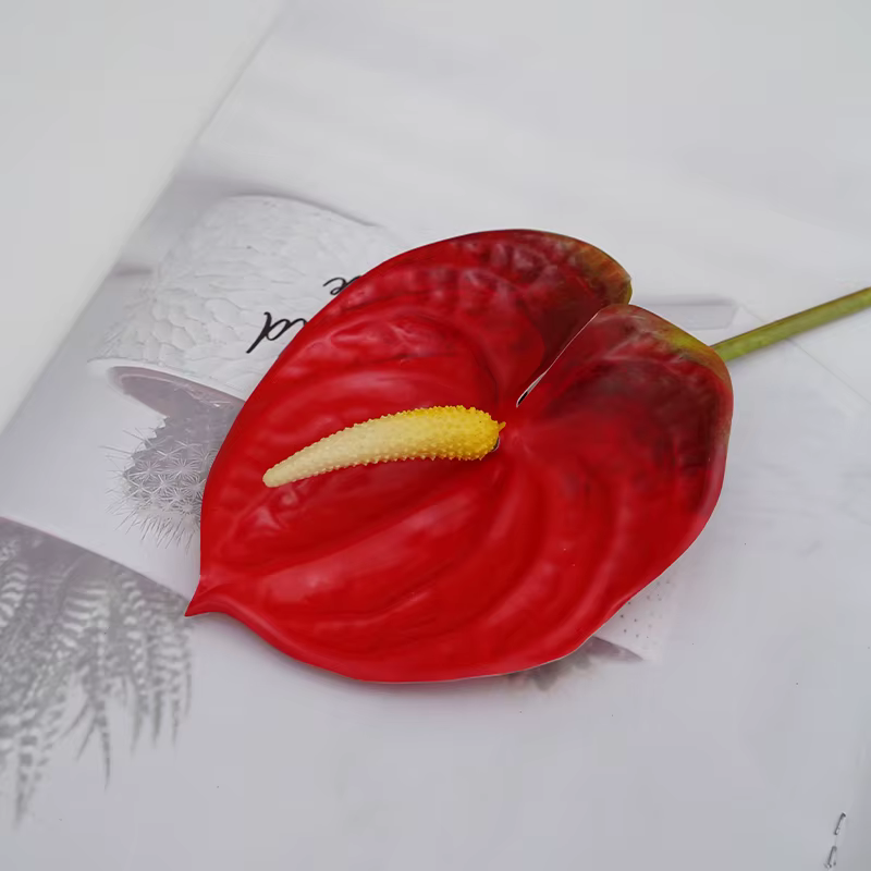 Bouquets de fleurs d' Anthurium artificielles en PU, 1 pièce/5 pièces, pour centres de Table, décora