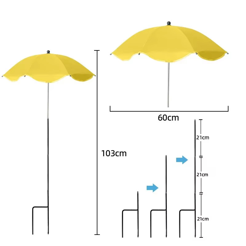 Parapluie d'ombrage pour plantes avec piquet métallique, tissu pare-soleil résistant aux intempéries
