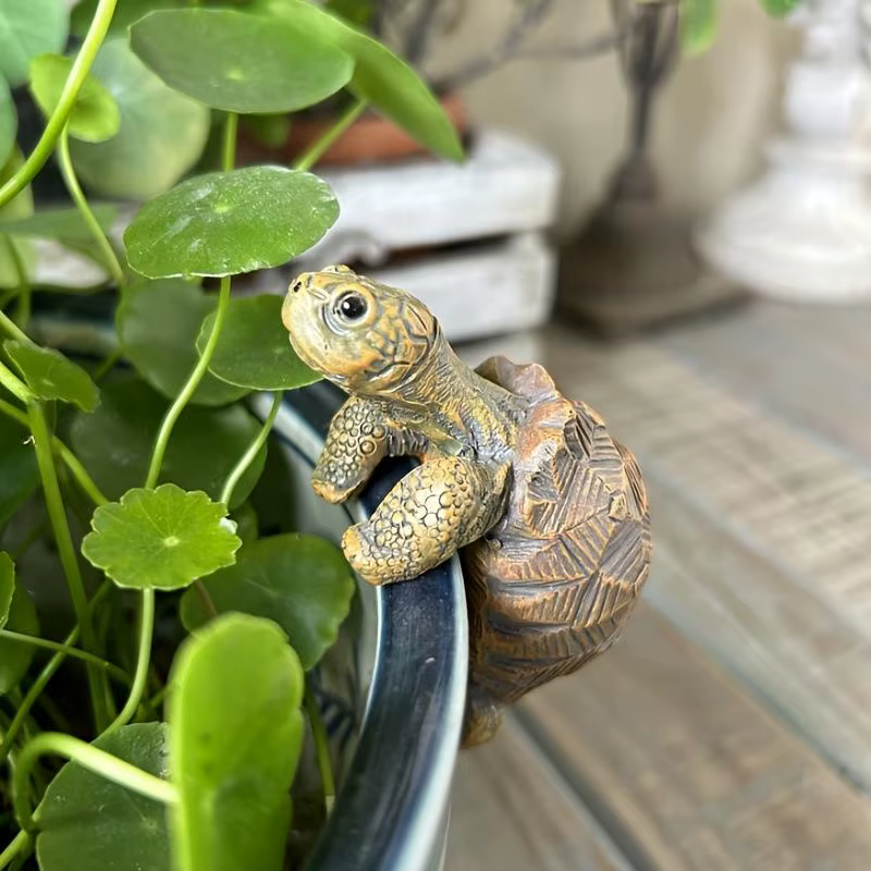 Support de pot de plante en forme de tortue, statue de tortue suspendue en résine, décorations de pl
