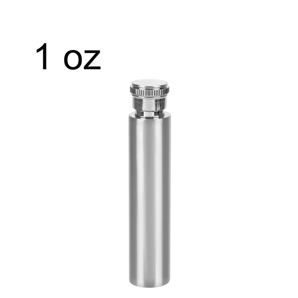 Pot à vin en acier inoxydable poli, bouteille de whisky, bouteille de hanche, buveur tubulaire, verr