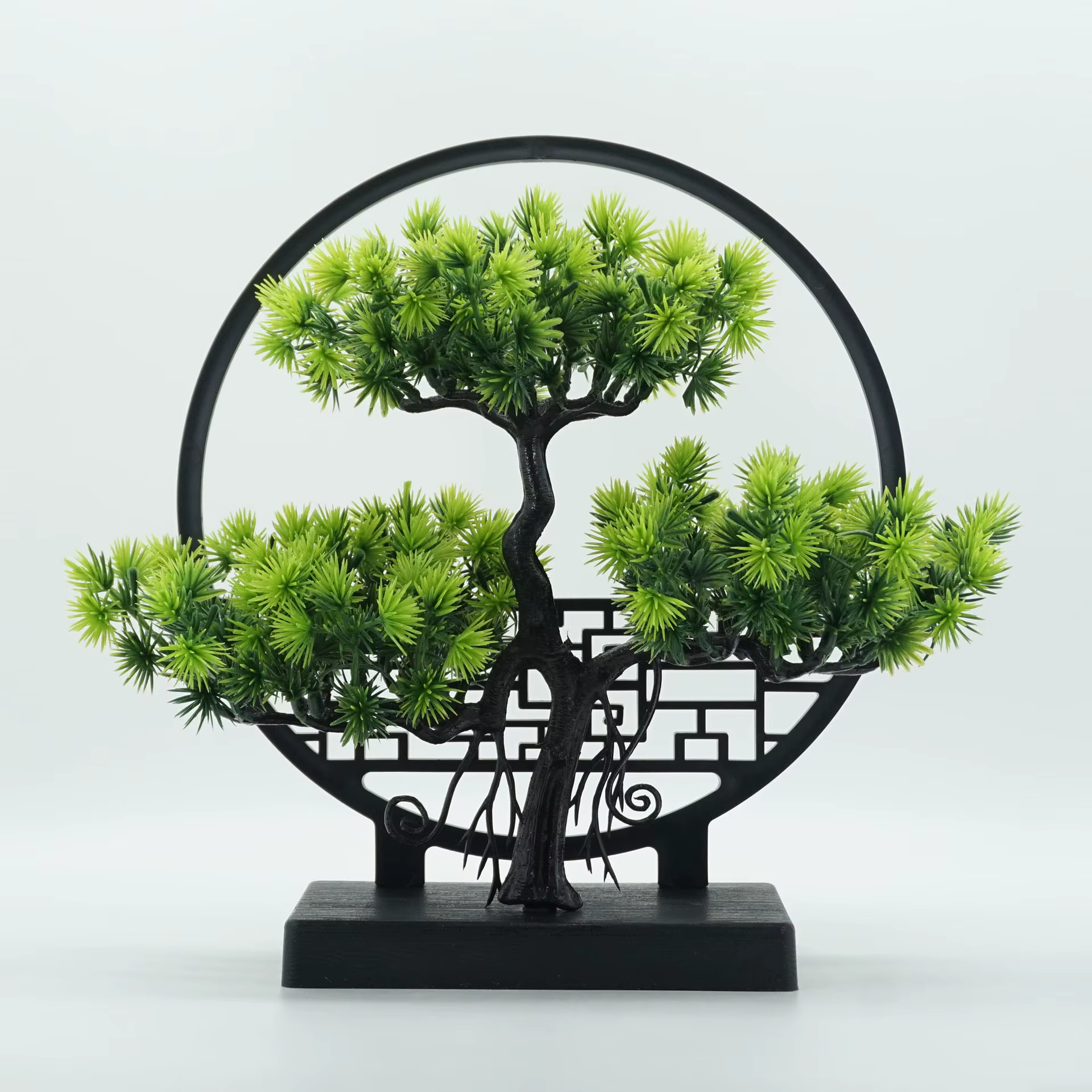 Plante en pot de pin de bienvenue Zen chinoise, ornement d'écran créatif, Simulation de faux arbre d