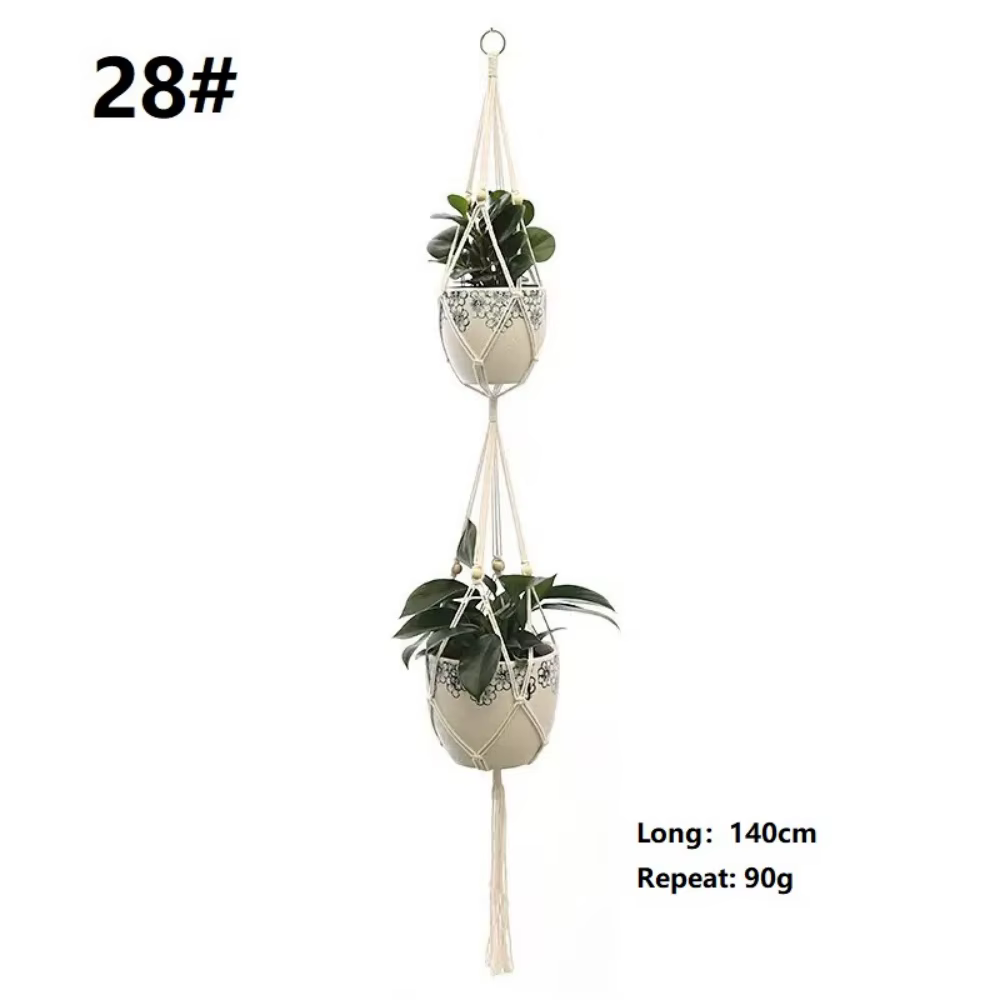 Paniers suspendus pour plantes de style bohème, tissés à la main, supports de pots suspendus d'intér