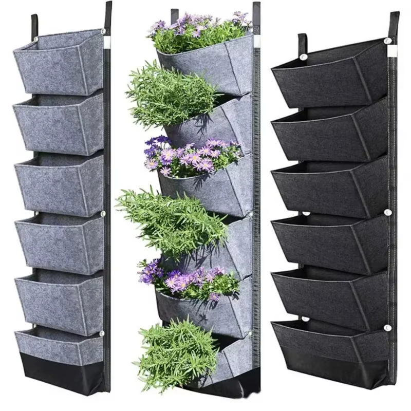 Nouveau 6/7 poche Vertical culture plantation sac feutre tenture murale fleur légumes conteneur de c