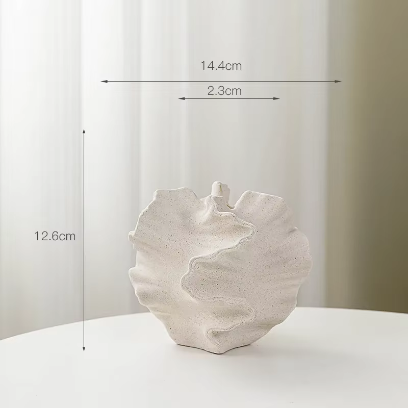 Vase à Fleurs en Céramique en Forme de Pétale, Plis Irréguliers, Accessoires de Terrarium, Décoratio
