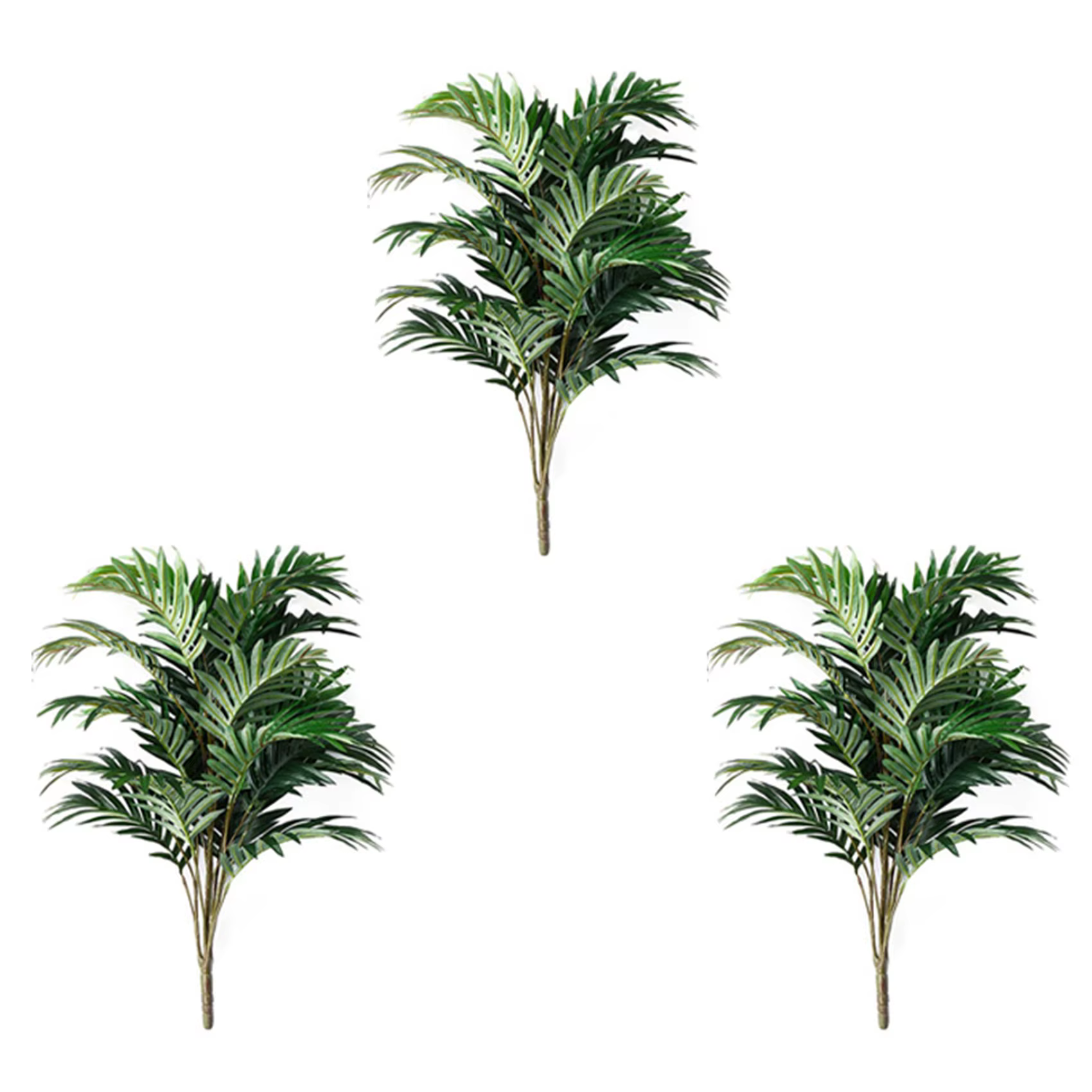 AFOURT-3X feuille de plante de palmier artificielle fausse plante artificielle de grande feuille de 