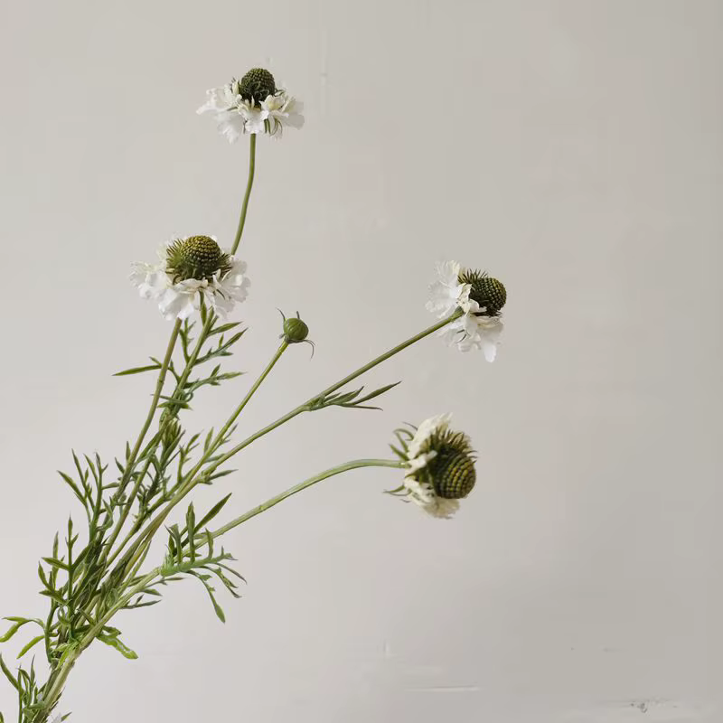 Fleurs artificielles de Scabiosa ambre, fausses fleurs de haute qualité, plantes décoratives d'intér