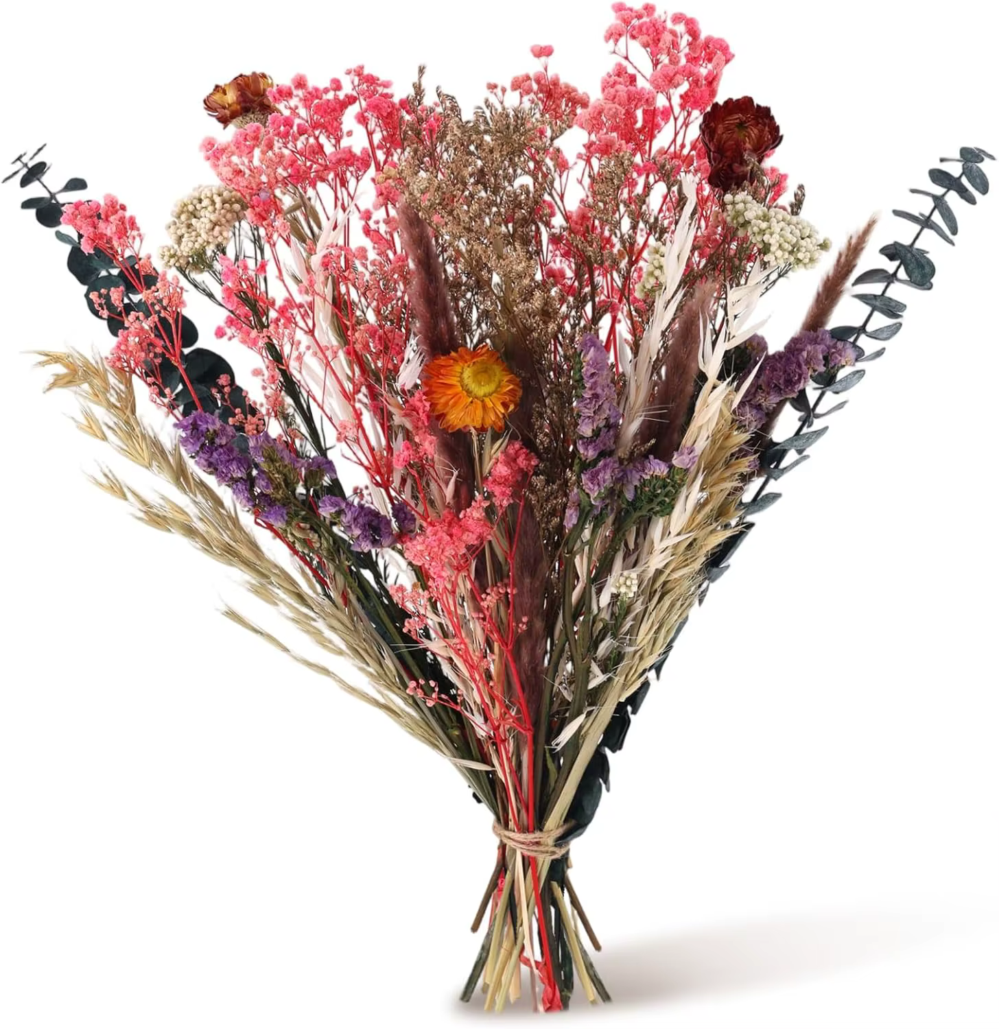 Bouquet de fleurs séchées naturelles 42 cm – Fleurs de paille séchées pour salon, maison, mariage, v