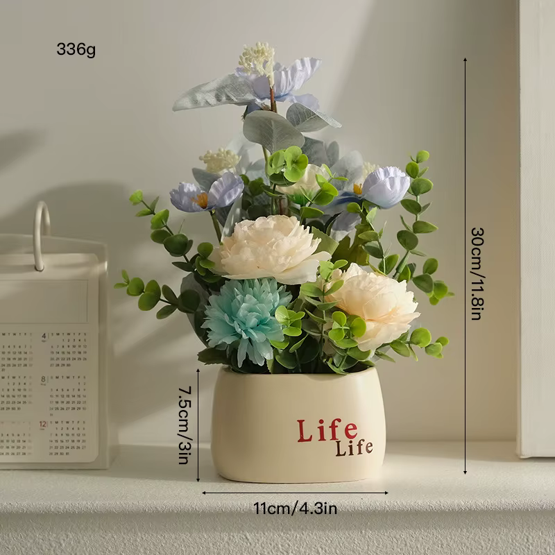 Plante artificielle décorative en pot de petite taille, bonsaï vert Faux de Style nordique pour déco