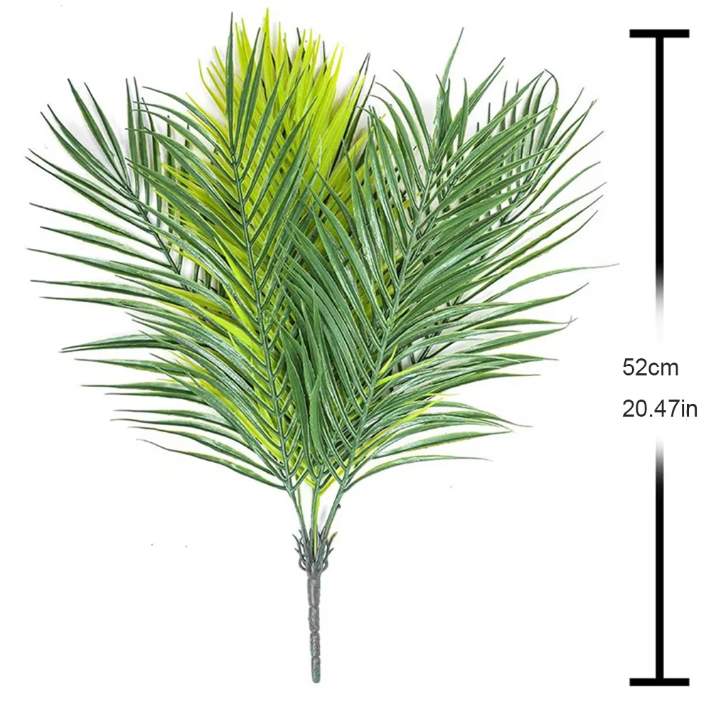 Plantes tropicales artificielles 20,47 pouces, fausse branche de plante de palmier, feuilles vertes 