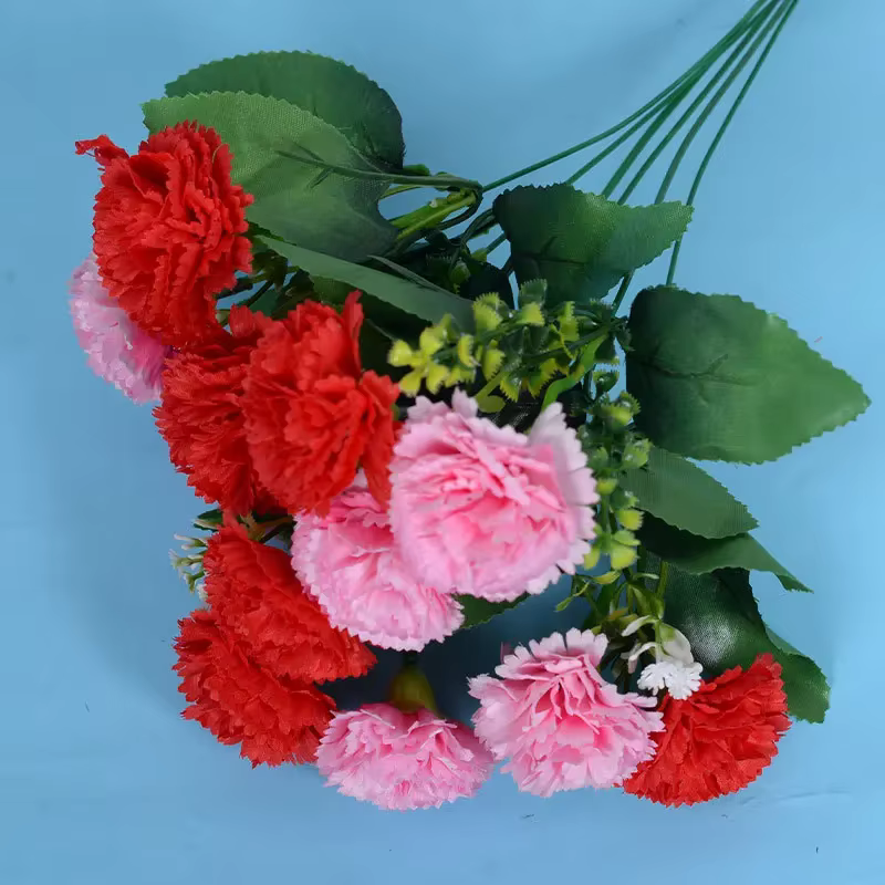 InjFlower-Bouquet de fleurs artificielles pour la décoration de la maison, oeillet, décoration de ma