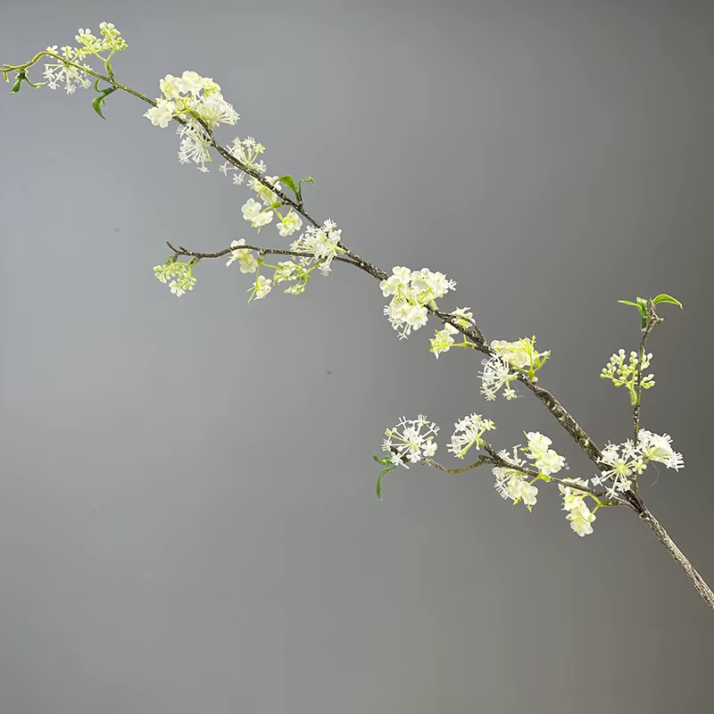 Branches de Saule et Neige Artificielles, Fausses Fleurs, Décoration de Centre Commercial, Fleur de 
