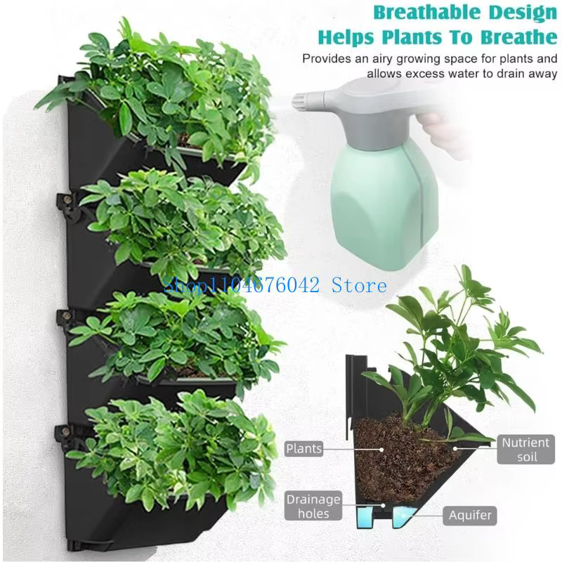 Ensemble de jardinières de jardin verticales modulaires pour plantes succulentes, décoration de bure