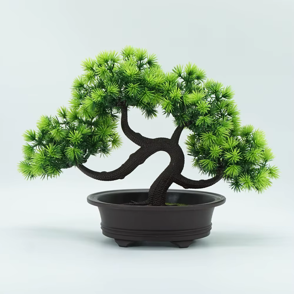 1 pièce Plante artificielle de pin Bonsaï pour la décoration de table, de la maison, du salon, du ba
