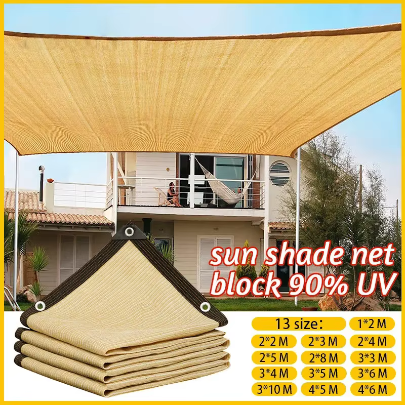 Filet d'ombrage Beige 4x5m, protection UV, hangar pour plantes, pare-soleil extérieur, maille, pare-