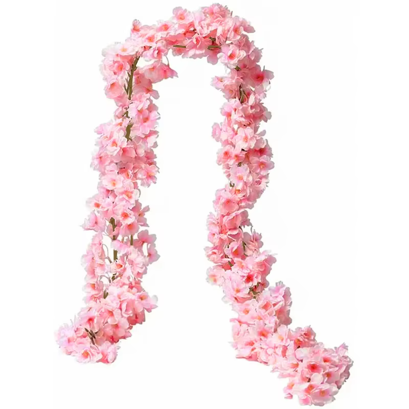 Vigne de fleurs de Sakura artificielles, arche de rose de jardin de mariage, décoration de fête à la