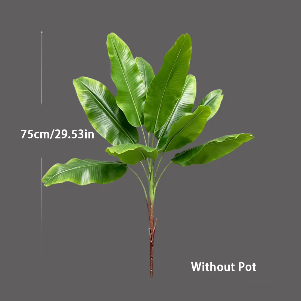 Plantes de palmier artificielles de 75 cm, grande branche de bananier artificielle, plante tropicale