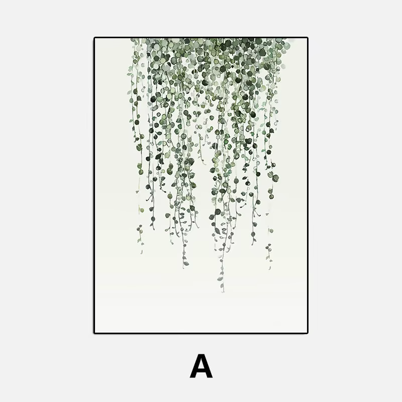 Toile de feuilles de plantes vertes simples, peinture d'art, impression moderne, affiches décorative