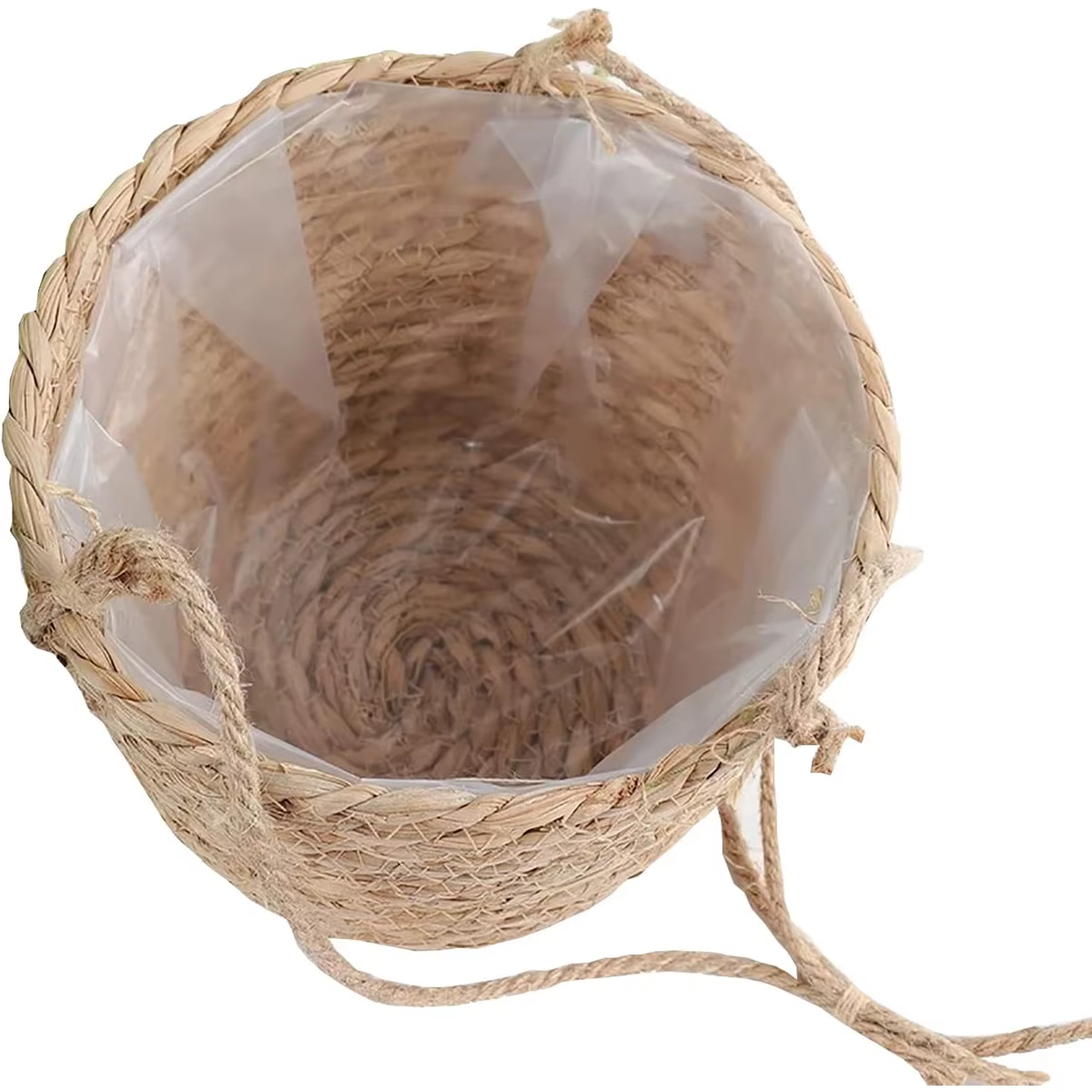 Pot de fleurs suspendu en paille pour balcon, décoration de jardin extérieur, accessoires de décorat
