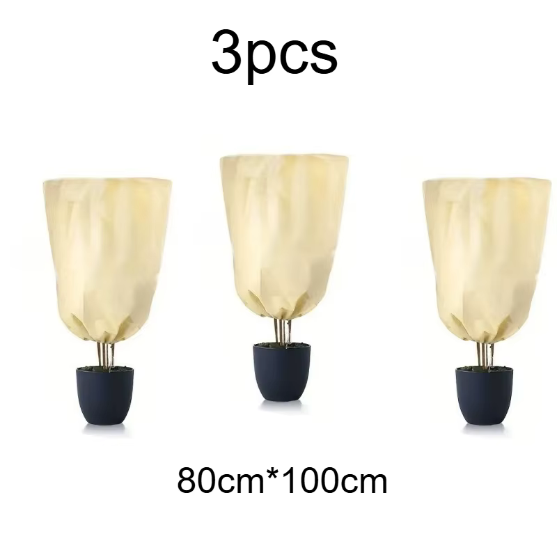 Paquet de 3 housses de Protection contre le gel pour plantes beiges, boucliers chauffants d'hiver av