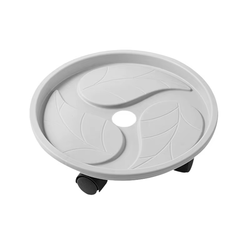 Pot de plantes universel rotatif à 360 °, style roue, support de pot de fleur carré rond en plastiqu