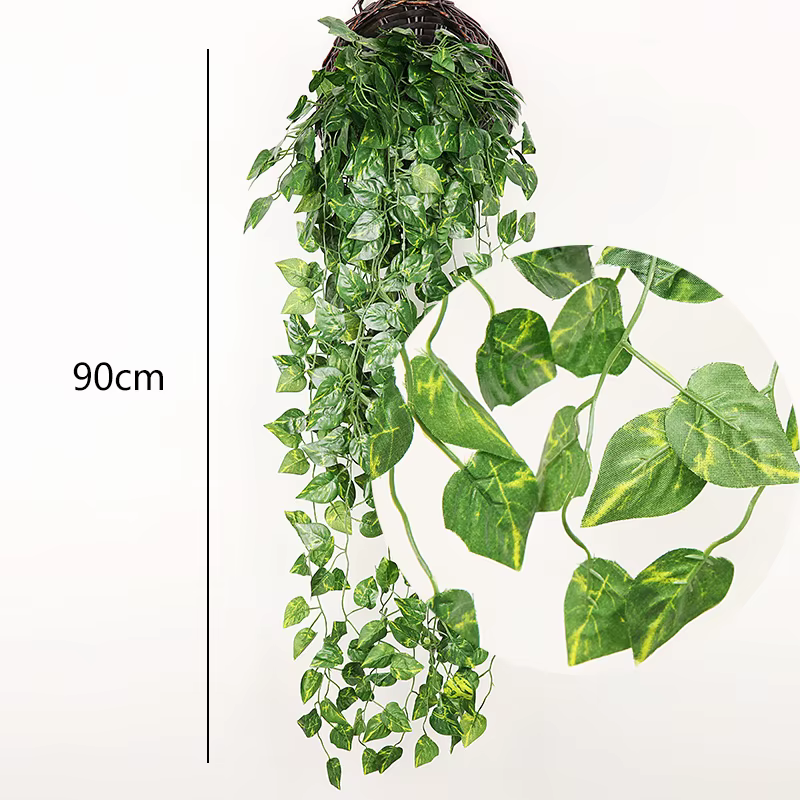 Plantes artificielles suspendues, fausses plantes en pot, fausse verdure, guirlande d'eucalyptus et 