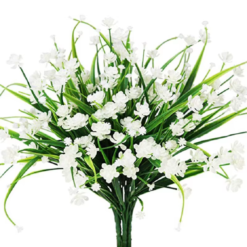 Fleurs artificielles gypsophile, décoration extérieure, résistantes aux UV, ne se décolore pas, plan