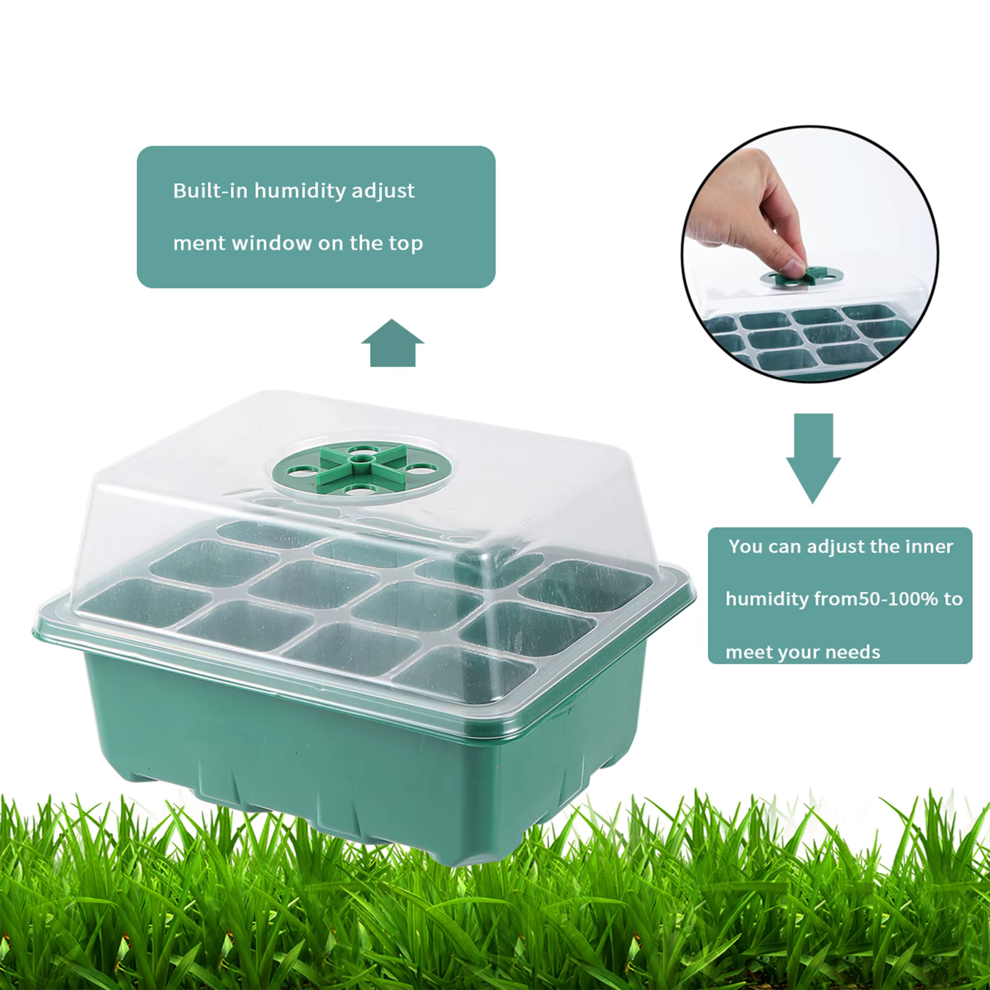 Boîte de Germination de Ventilation à grille 6/12/13, avec trou de Ventilation, boîte de plantation 