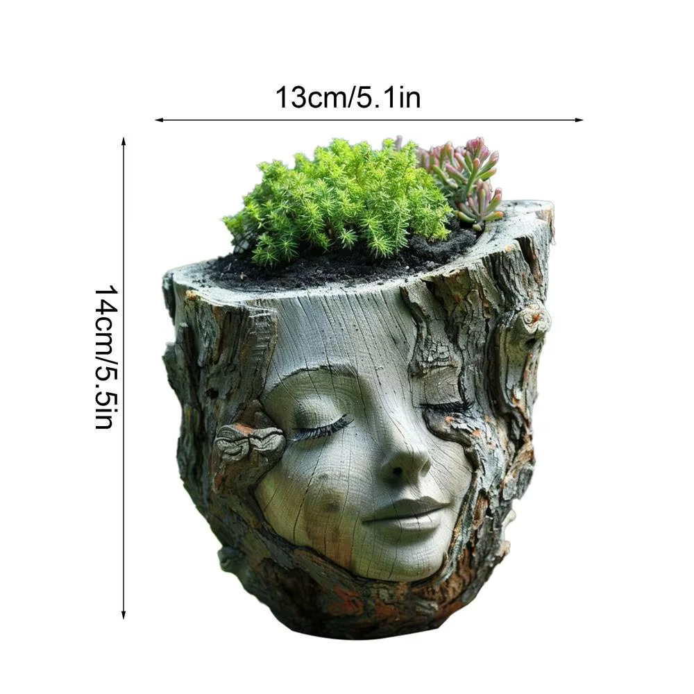 Pot de fleurs en forme de tête en résine, joli vase décoratif pour la maison, la cour et le jardin