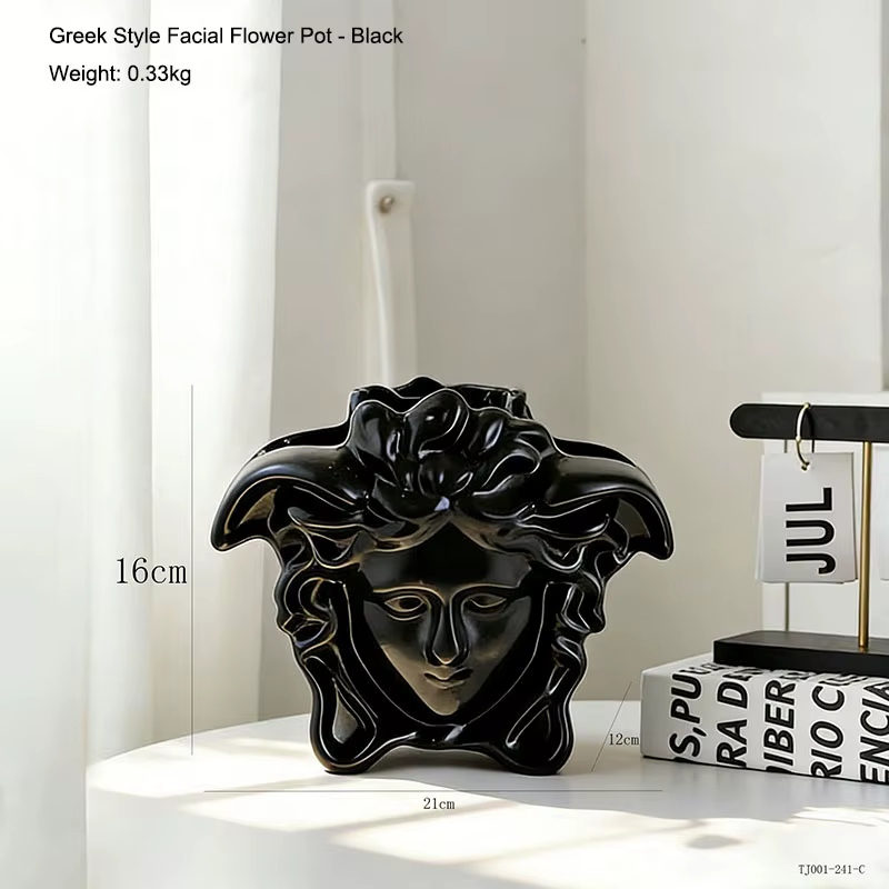 Pot de fleurs de style grec pour fleurs séchées et fleurs artificielles, décoration pour la maison,