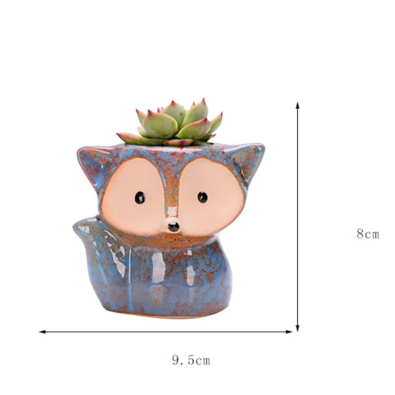 Pot de plantes en forme de renard en céramique, Micro Mini plantes succulentes en Pot, petits Pots d