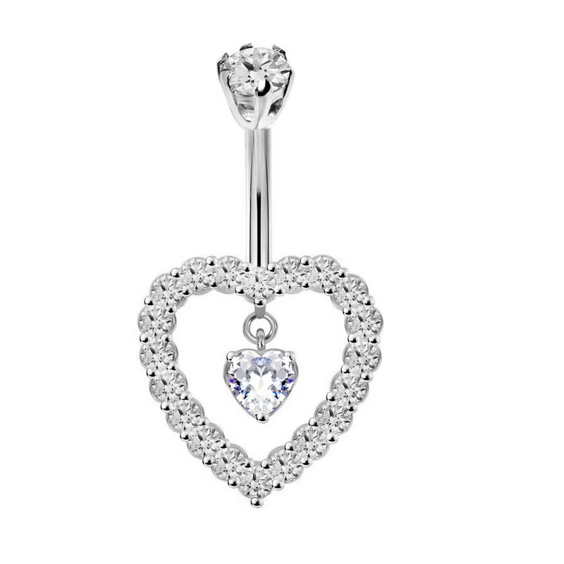 Mode coeur fleur ventre Piercing pour femmes en acier inoxydable CZ papillon nombril Piercing corps 