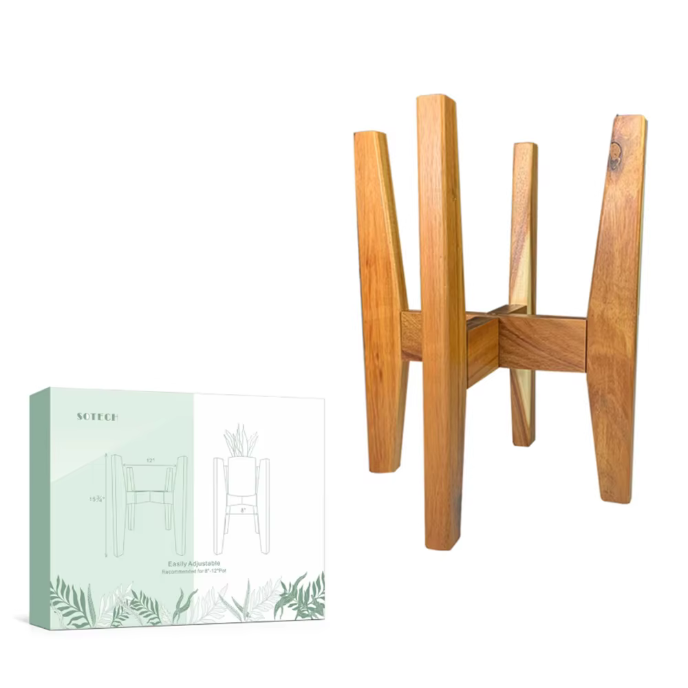 Support à fleurs en bois, support à plantes carré, support extensible, support pour bonsaï, plateau