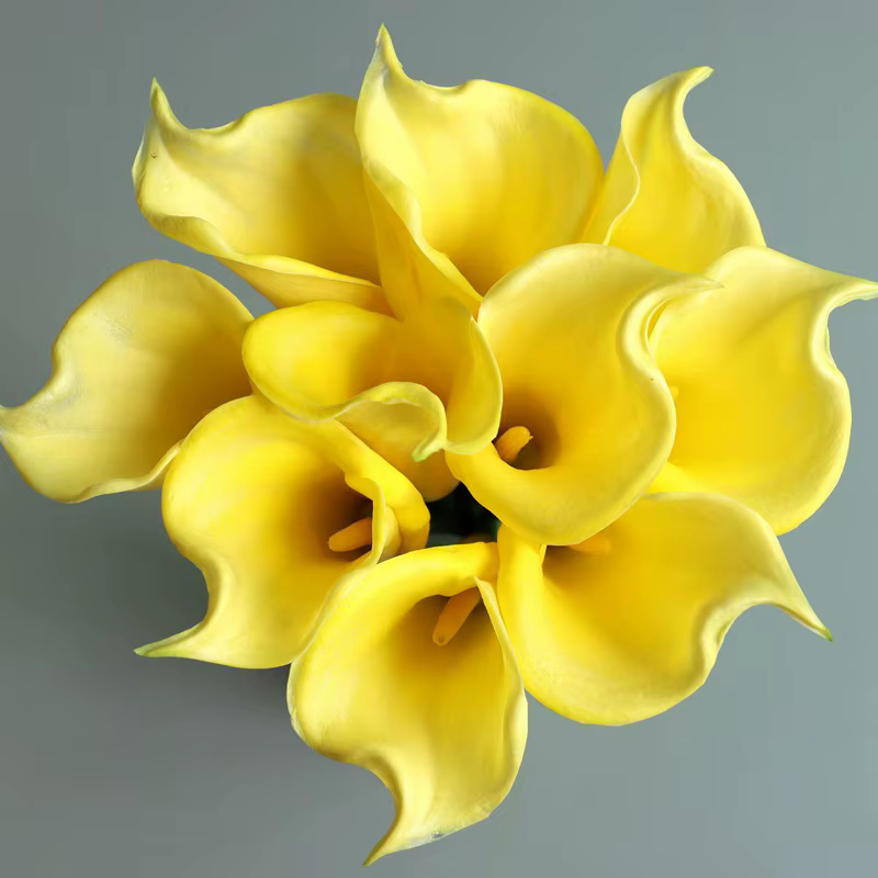 7 pièces PU longue branche grand Calla Lily fleurs artificielles réalistes décor de mariage Arrangem